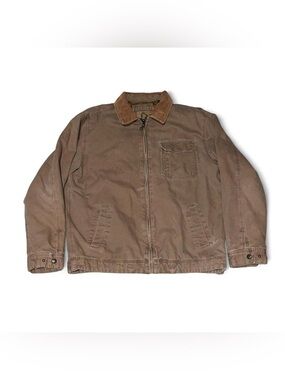 Vintage 90s Faded Glory Chore Coat Barn Jacket Quilted Brown Canvas Workwear